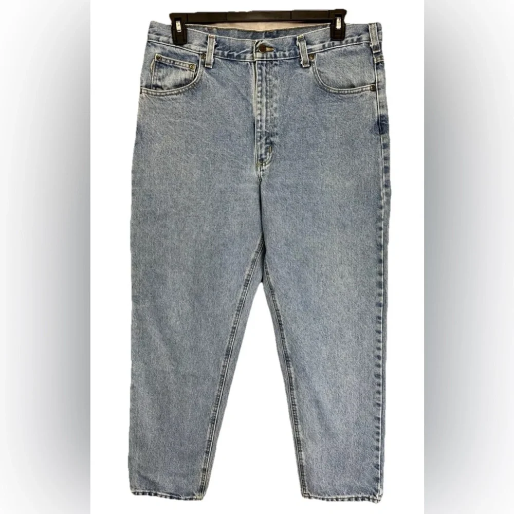 Carhartt Jeans Mens 38x32 Blue Denim Relaxed Fit Straight Medium Wash B17-STW
